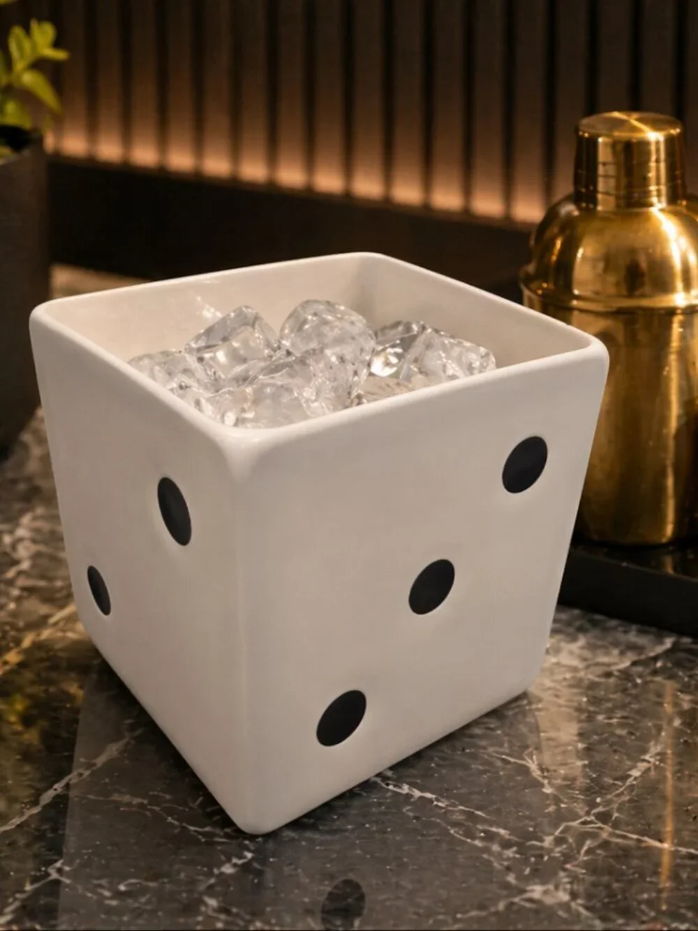New Black & White Dice Casino Gambeling Ice Bucket BBQ Party Birthday Gift